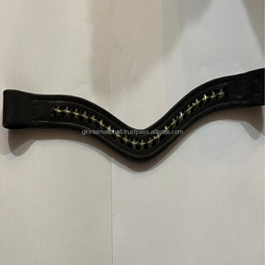 1 rangée de cristaux verts et clairs, chaîne bling en métal, strass incrustés, canal vide, bande de sourcils de cheval en cuir, toutes tailles - Product Image 2