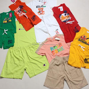 ชุดเดรสผ้าฝ้ายสำหรับเด็กผู้ชาย เด็กผู้หญิง เสื้อผ้าเด็กฤดูร้อน ชุดลำลองสำหรับกิจกรรมกลางแจ้ง สินค้าสต็อกจำนวนมาก ผู้จำหน่ายเสื้อผ้าแบบคละสไตล์ ขายส่งเป็นมัด - Product Image 1