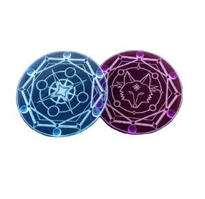 Ensemble de 2 sous-verres de thé de cuisine de forme ronde de conception merveilleuse d'accessoire de salle à manger de table en acrylique transparent de taille personnalisée - Product Image 1