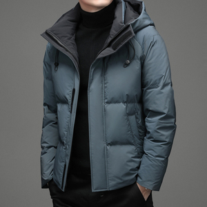 Blouson matelassé à manches longues de qualité pour homme, avec logo personnalisé brodé, coupe-vent respirant, vêtement d'hiver uni - Product Image 5