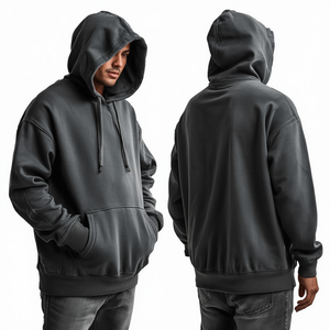 Custom 400 GSM Heavyweight Regular Fit Boxy Fleece Pullover Hoodie with Pocket 100% Cotton Anti-Pilling for Men - Product Image 3