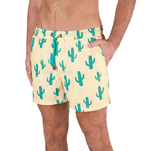Factory Wholesale High Street Style Mid Swim Trunks Custom Logo Oxford Fabric Drawstring Closure Waterproof Eco-Friendly Soft - Product Image 1