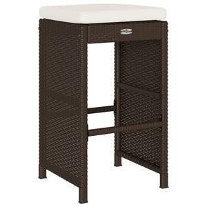 Ensemble de 4 tabourets de bar de jardin blanc crème et marron, mobilier d'extérieur élégant - Product Image 6