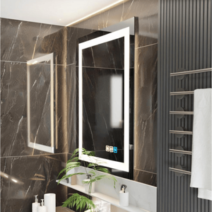 Specchio LED da Bagno Rettangolare 18"x24" da Parete con Funzioni Antiappannamento e Antigraffio, Vetro Temperato con Cornice e Specchio Integrato - Product Image 2