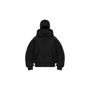 Sweat-shirt à capuche double avec fermeture éclair et logo personnalisé, en coton polaire blanc pour homme, vêtement d'extérieur pour l'hiver - Product Image 4