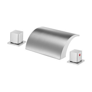 Roman Tub Faucet 3-Hole Waterfall Bathtub Faucet Deck Mount <b>Bath</b> Tub Faucets <b>Set</b> with 2 Handles <b>Shower</b> <b>Set</b> for <b>Bath</b> Tubs - Product Image 1