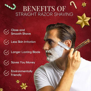 Straight <b>Razor</b> Shave Ready Japanese Steel Straight <b>Razors</b> For <b>Men</b> With Sandalwood Scale Protective Case Included For Ultra Close - Product Image 5