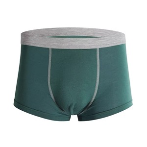 Calzoncillos bóxer de cintura media para hombre, color verde sólido, de algodón tejido transpirable, talla adulta, antiolor, ecológicos, 100% algodón orgánico - Product Image 1