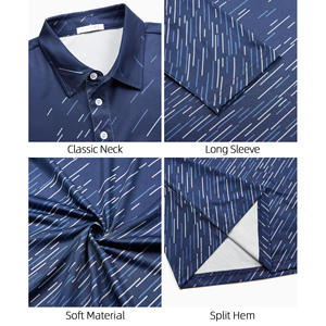 Polos de manga larga duraderos y ajustables, transpirables, de bajo precio, fáciles de usar, para uso diario, para hombre, con logotipo personalizado. - Product Image 3