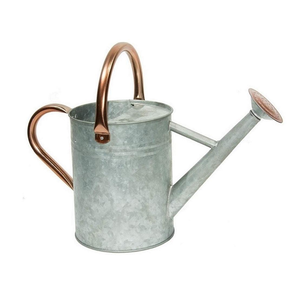 <b>Rustic</b> Vintage Galvanized Water Can for Home Garden Black Handle <b>Tin</b> Watering Can for Plant Care Flower Pots & <b>Planters</b> India - Product Image 1