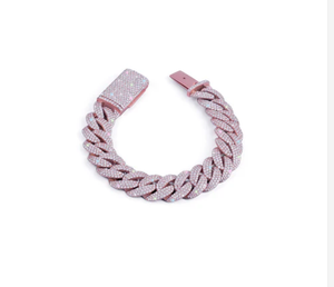 Rose Gold Plated <b>Beaded</b> <b>Bracelet</b> with Crystal Rhinestones Men's Romantic Fully Iced Out Design Made in India - Product Image 1