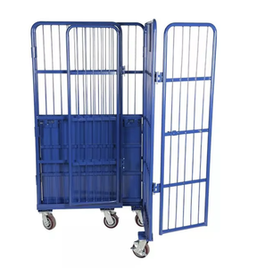 Steel Wire Mesh Roll Cart 500L Capacity Lockable Security Cage <b>Trolley</b> with 5 Inch Wheels Assembled Powder Coated - Product Image 6