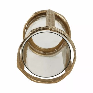 Support de bougie en aluminium style bambou Golden Stillness, 26 cm de haut, fait main, écologique, durable, décoration religieuse pour la maison - Product Image 4