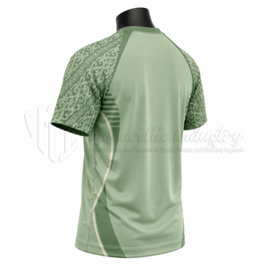 เสื้อฟุตบอลชายสั่งทำพิเศษ แขนสั้น สีเขียว พิมพ์ลายแบบซับลิเมชั่น ระบายเหงื่อได้ดี ทรงแอธเลติก โพลีเอสเตอร์ 100% คอกลม - Product Image 4