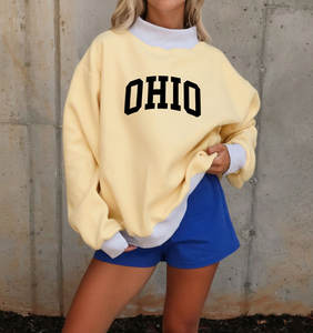 Sudadera de Mujer Oversize de Algodón Suave con Cuello Alto Simulado, Estampado y Bordado de Logotipo Personalizado, Estilo Urbano de Invierno, Dos Tonos - Product Image 6