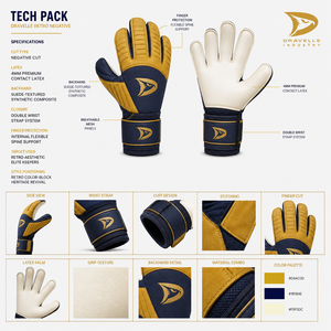 Guantes de Portero de Fútbol Retro Dravelle Industry, Corte Negativo, Diseño Vintage, Equipo de Portero al por Mayor - Product Image 1