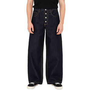 Manufacturer Direct Men's Wholesale Breathable Casual Dark Straight Solid Denim Jeans Embroidery for Summer Autumn Winter - Product Image 1