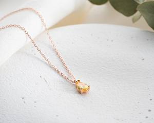 Collar con colgante de citrino dorado para niños, piedra de nacimiento de noviembre, engaste de bisel, corte de pera, joyería delicada con gemas, plata de ley 925 - Product Image 2