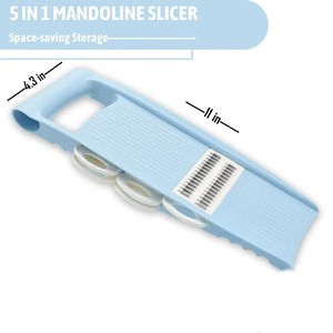 5 in 1 Manual <b>Vegetable</b> Fruit Slicer Grater Set Stainless Steel Blades Interchangeable Cutter Mandoline Dicer for Kitchen - Product Image 2