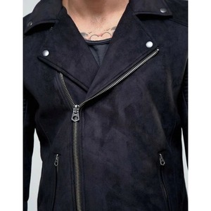Men Black Pure <b>Suede</b> Leather Motorcycle <b>Jacket</b> - Product Image 2