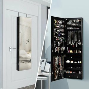 Armadietto Portagioie a Specchio da Parete e Porta con Luci, Pratico Organizzatore per Uso Domestico - Product Image 6