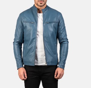 Veste en cuir véritable pour homme, coupe-vent, style motard, vintage, streetwear, mode, fabrication OEM ODM, étiquette privée - Product Image 3