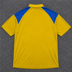 Men's Yellow <b>Blue</b> Color Blocked Short Sleeve <b>Polo</b> <b>Shirt</b> Quick Dry Knitted Casual Sport Top - Product Image 2