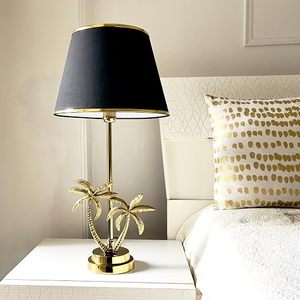Palm Tree Antique Brass Gold Metal Electrical <b>Table</b> Lamp Vintage Tropical Desk Lamp Decorative <b>Bedside</b> Living Room Home Decor - Product Image 4