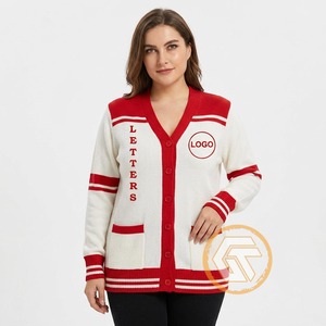 GREEK TREASURES Cardigan d'hiver personnalisé en acrylique Delta avec appliques brodées, col en V, respirant, pour femmes de la sororité Sigma - Product Image 4