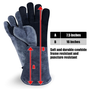 ถุงมือเชื่อมหนังวัวแท้คุณภาพสูง ป้องกันความร้อนและประกายไฟ สำหรับงานดับเพลิง - Product Image 3