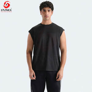 Débardeur pour homme en polyester et élasthanne, extensible, à séchage rapide, sans manches, respirant, pour l'entraînement et la course à pied - Product Image 1