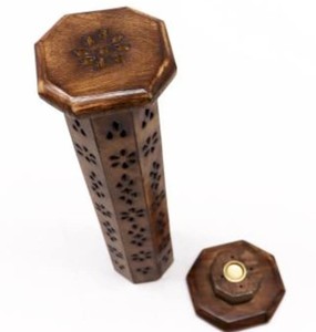 Quemador de Incienso Hexagonal de Madera de Mango, Soporte Decorativo para Incienso, Quemador Aromático de Madera Tallada para Decoración del Hogar - Product Image 6