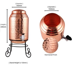 <b>5L</b> Hand-made Portable Vacuum Pure Copper <b>Water</b> Dispenser with Decorative Meena Coating - Product Image 3