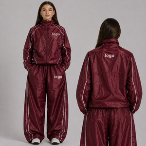 Custom Women's Fleece Lined Zipper Jacket <b>Pants</b> Set High Street Style Quick Dry 100% Polyester Winter Tracksuit ONEAPEX - Product Image 4