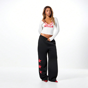 Women Color <b>Drawstring</b> Baggy Sweat Pants Joggers Straight Leg <b>Trousers</b> Pants Hot Selling Oversized Sweatpants For Women 2026 - Product Image 3