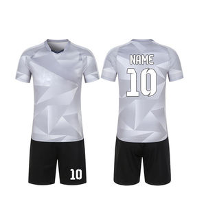 Ensemble de maillots de football pour hommes personnalisables, imprimé géométrique, col en V, polyester à séchage rapide, uniformes sportifs avec numéro 10 - Product Image 1