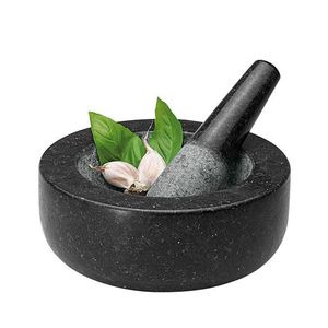 Mortier et pilon en marbre faits à la main pour broyer les herbes, les épices et préparer facilement des mélanges ayurvédiques - Product Image 3