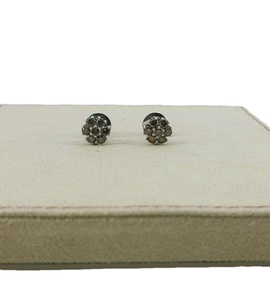 1.32 Cttw Brown Diamond Stud <b>Earrings</b> 925 Sterling <b>Silver</b>, Round Cut Natural Diamond Studs for Women, Push <b>Back</b> - Product Image 1