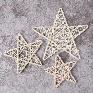 งานเทศกาลคริสต์มาสตกแต่งบ้านรูปดาวแขวนตกแต่งหวายธรรมชาติดาวที่ดีที่สุดราคา - Product Image 3