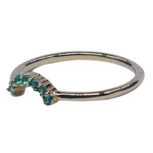 Gold Plated 925 <b>Silver</b> Band <b>Ring</b> with 7 Topaz Channel Setting Classic Semi <b>Eternity</b> Design Unisex/Women's - Product Image 4