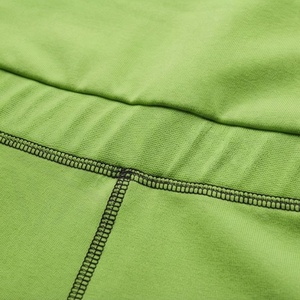 Women's Green 2 Piece Yoga Set Scoop Neck Crop Top High Waist <b>Leggings</b> Contrast Stitch <b>Activewear</b> - Product Image 5