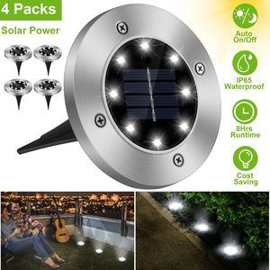 4 Lámparas Solares Empotrables IP65 Impermeables para Exteriores, Decorativas para Caminos, Terrazas, Jardines y Patios - Product Image 4