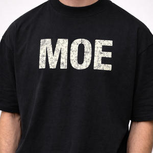 T-shirt en coton surdimensionné pour homme, imprimé effet vieilli, style streetwear, manches courtes, coupe décontractée, production OEM sous marque privée - Product Image 1