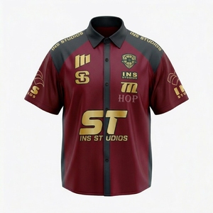 Camisa de Carreras Bordada con Logotipo Personalizado, Ropa de Trabajo para Taller, Polo Retro con Botones, Uniformes para Taller de Modificación de Autos, Camisa de Mecánico F1 - Product Image 6