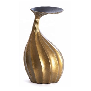 New Arrival Aluminum Engraved <b>Gold</b> Hammered Textured Tabletop Flower <b>Vase</b> for Living Space Showcase Display Festive Occasion - Product Image 1