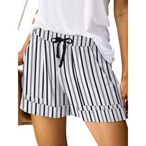 Shorts a Rayas para Mujer, Cintura Media, Corte Regular, Tela Oxford Informal, con Bolsillos, Estilo Transpirable - Product Image 5