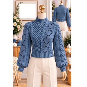 Suéteres 100% acrílico o algodón, calibre 12, para mujer, los más modernos, informales, para la temporada de invierno, proveedor de Bangladesh. - Product Image 5