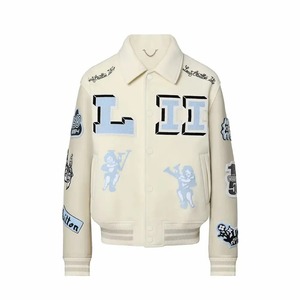 Classic Winter Varsity <b>Jacket</b> Durable Canvas Waterproof Breathable School Team <b>Baseball</b> Letterman Front Logo OEM Wholesale - Product Image 5