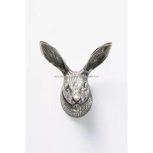Decorative Bunny Head Wall <b>Hook</b> Luxury Large Ears Hare Head Sculpted <b>Hooks</b> For Home Decoration And Easter - Product Image 2