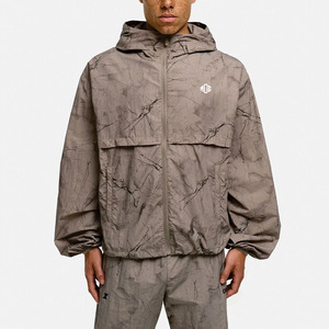 Trendy Custom Marble Print Hood Windbreaker <b>Jacket</b> <b>Lightweight</b> Waterproof Outdoor Nylon Shell <b>jacket</b> for men Streetwear Supplier - Product Image 1